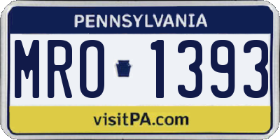 PA license plate MRO1393
