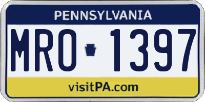 PA license plate MRO1397
