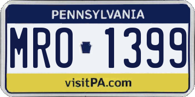 PA license plate MRO1399