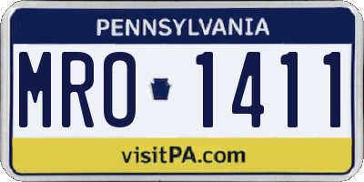 PA license plate MRO1411