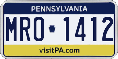 PA license plate MRO1412