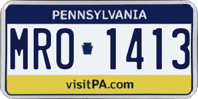 PA license plate MRO1413