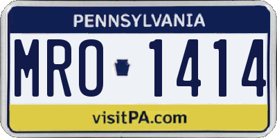 PA license plate MRO1414