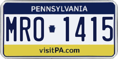 PA license plate MRO1415