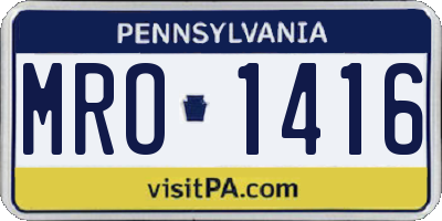 PA license plate MRO1416