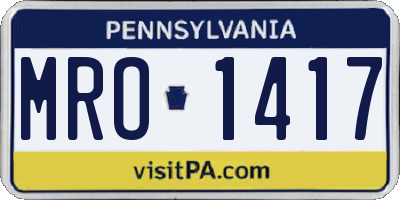 PA license plate MRO1417