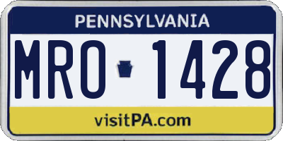 PA license plate MRO1428