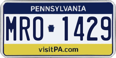 PA license plate MRO1429