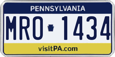 PA license plate MRO1434