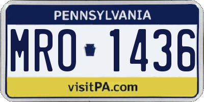 PA license plate MRO1436