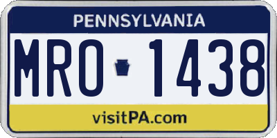 PA license plate MRO1438