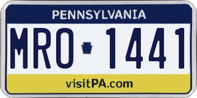 PA license plate MRO1441