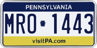 PA license plate MRO1443