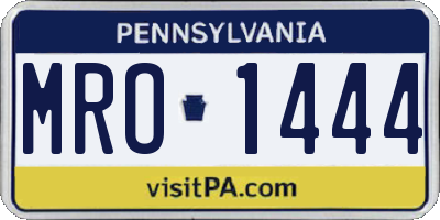 PA license plate MRO1444