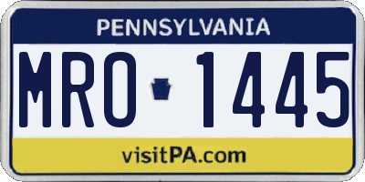 PA license plate MRO1445