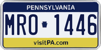 PA license plate MRO1446