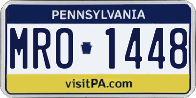 PA license plate MRO1448