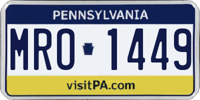 PA license plate MRO1449