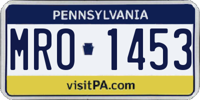 PA license plate MRO1453
