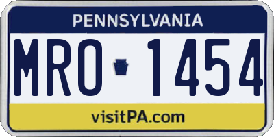 PA license plate MRO1454
