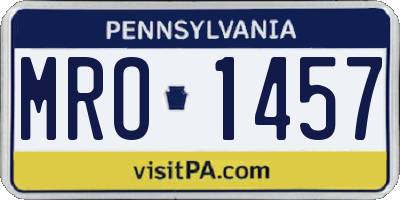 PA license plate MRO1457