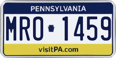 PA license plate MRO1459