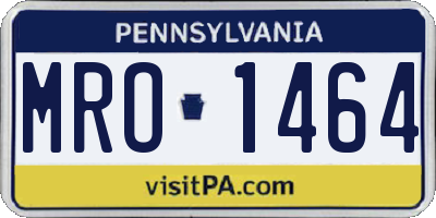 PA license plate MRO1464
