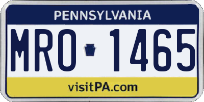 PA license plate MRO1465