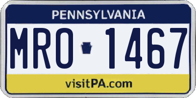 PA license plate MRO1467