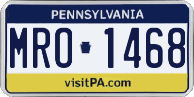 PA license plate MRO1468