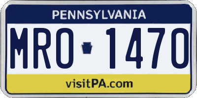 PA license plate MRO1470