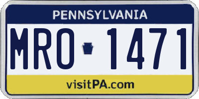 PA license plate MRO1471
