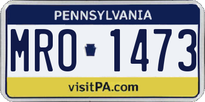 PA license plate MRO1473