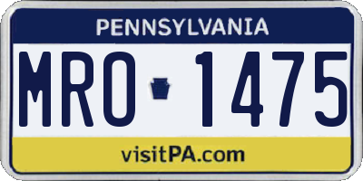 PA license plate MRO1475