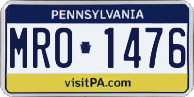 PA license plate MRO1476
