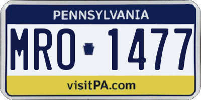 PA license plate MRO1477