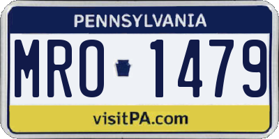PA license plate MRO1479