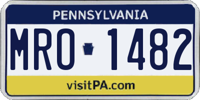 PA license plate MRO1482