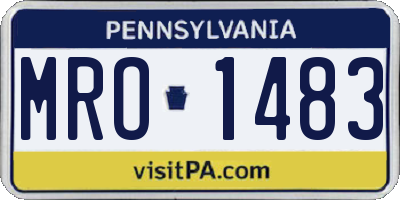 PA license plate MRO1483
