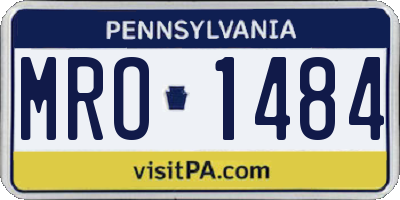 PA license plate MRO1484