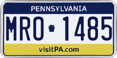 PA license plate MRO1485