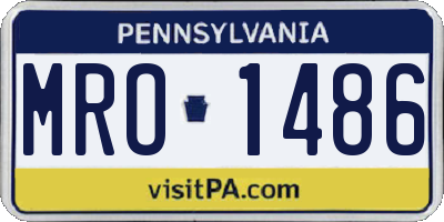 PA license plate MRO1486