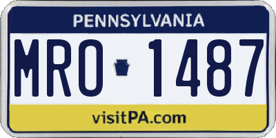 PA license plate MRO1487