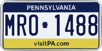 PA license plate MRO1488
