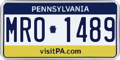 PA license plate MRO1489
