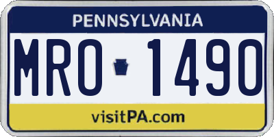 PA license plate MRO1490