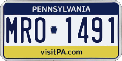 PA license plate MRO1491