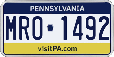 PA license plate MRO1492