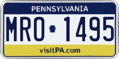 PA license plate MRO1495