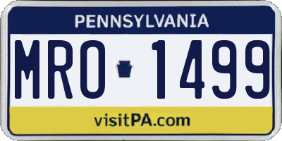 PA license plate MRO1499